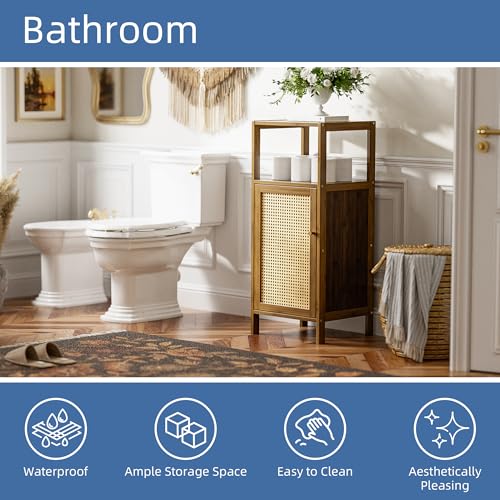 Bathroom Storage Cabinet Rattan