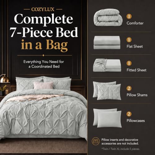 King Size Comforter Set Light Grey