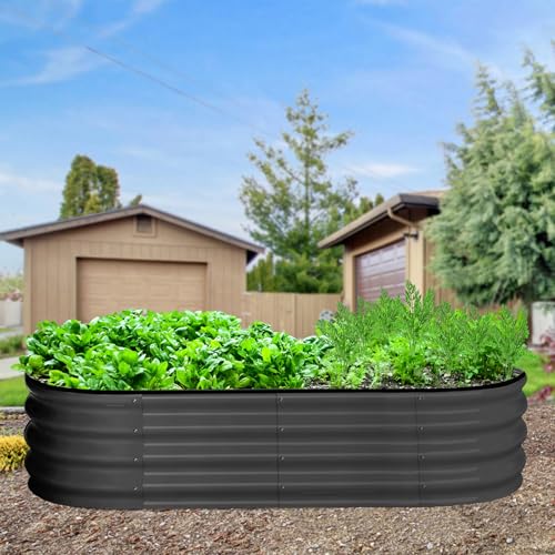 2 Pcs 4.5x2x1 ft Oval Raised Garden Bed (2 Count)