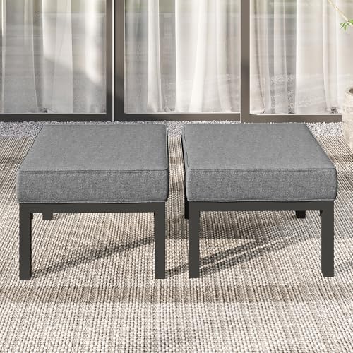 Outdoor Footstools Patio Ottoman Set of 2