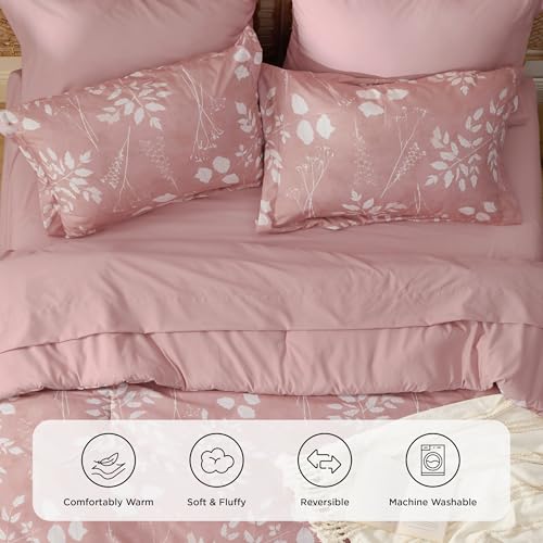 Floral Rose Pink Comforter Set