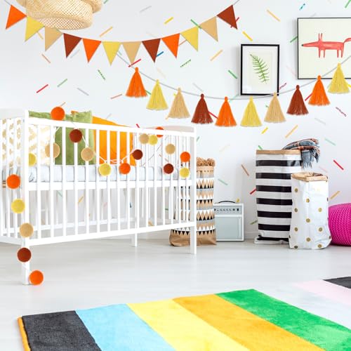 4 Pcs 9.8 ft Pom Pom Garland for Classroom Bulletin Board (4 Count)