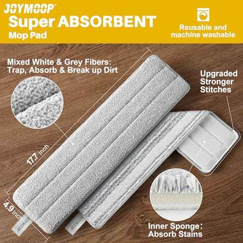 Microfiber Replacement Pads for 17.7" Flat Mop System (4 Count)