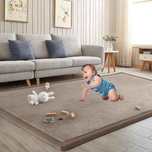 Baby Play Mat for Floor Nursery Rug Muscle Mat Area Rug Playroom Rug 74"x50" Playpen Mat Elastic Foam 1.3" Thick Crawling Mat for Babies