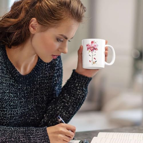 Novelty Coffee Cup With Orchid Design