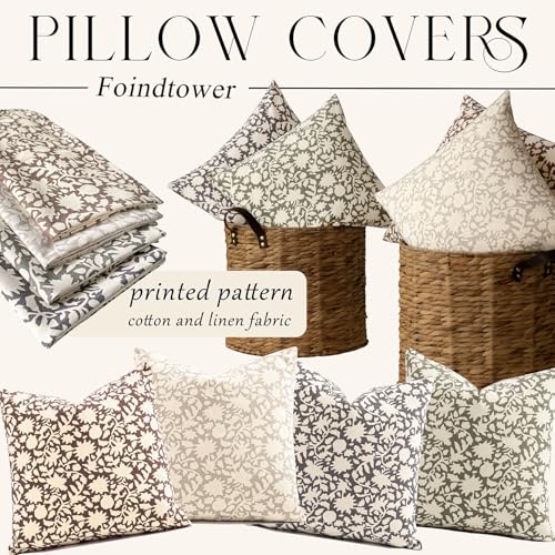 Set of 2 Decorative Long Body Lumbar Throw Pillow Covers Accent Farmhouse Cushion Covers Boho Floral Pillowcase for Couch Sofa Bedroom Living Room Home Decor (2 Count)