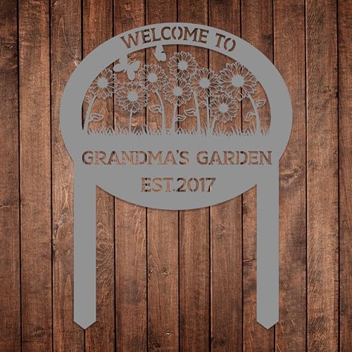 Personalized Metal Garden Sign with Stake