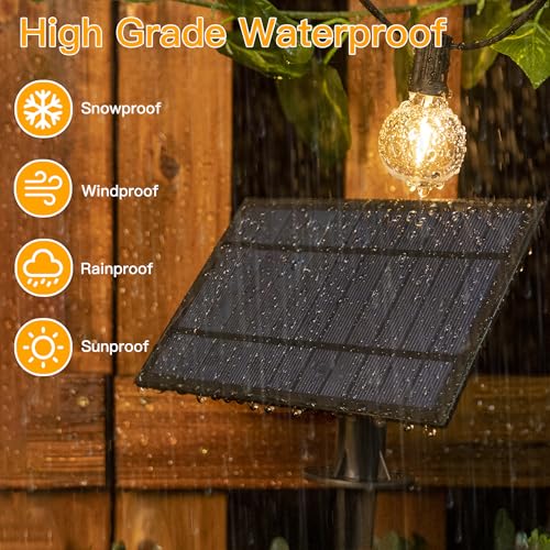 2Packs 60FT 25 Bulbs Solar String Lights Waterproof with Remote (60 Foot)
