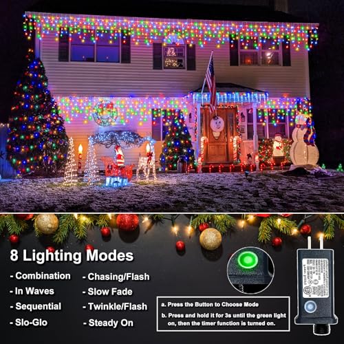 66FT 640 LED Icicle Lights for Outside