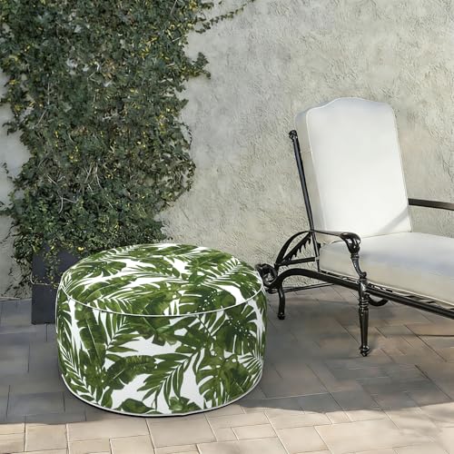 Indoor Outdoor Large Inflatable Ottoman Pouf D31 x H14 Inch
