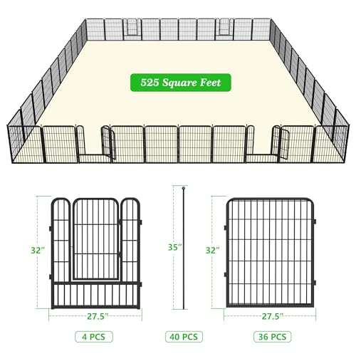 Decorative Black Metal Fencing Garden Fence with Gate (525 Sq Ft)