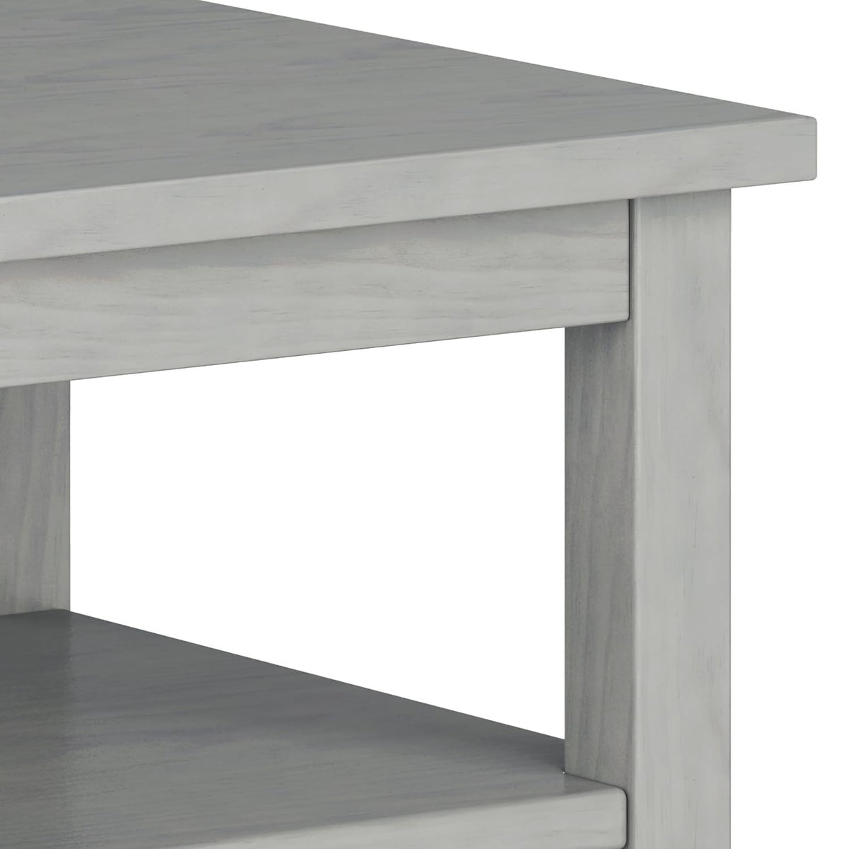 Warm Shaker 20" Wide Solid Wood Square End Table in Fog Grey