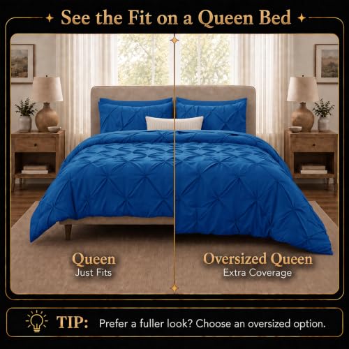 Oversized Queen Comforter Set Classic Blue