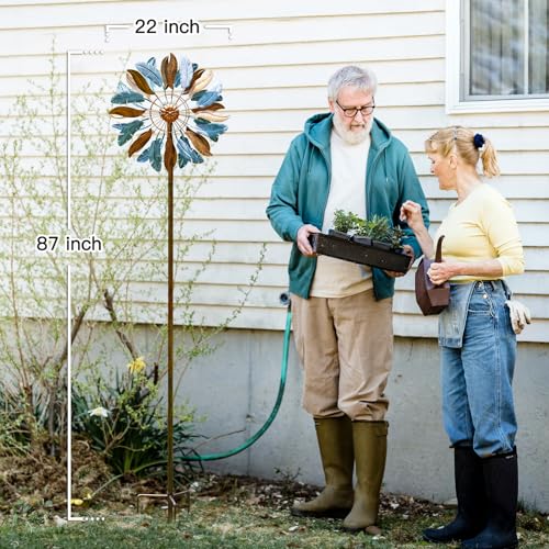 Solar Wind Spinners 87 Inch Extra Large Metal for Yard