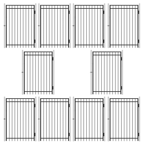 Pack of 10 Heavy Duty Flat Top Fence Gate (10 Count)