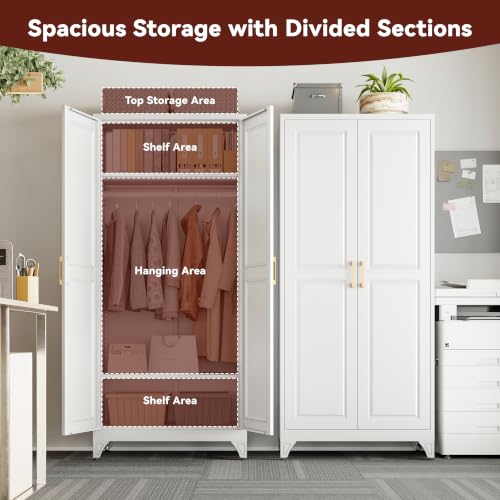 71" Tall Metal Wardrobe Closet