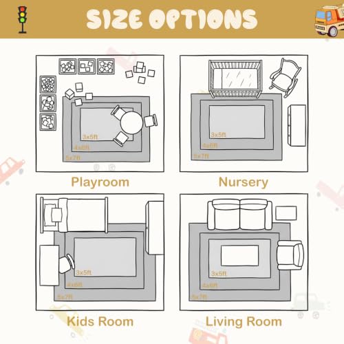 Large Kids Rug for Playroom
