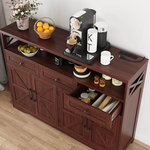 52" L Modern Farmhouse Sideboard Buffet Cabinet