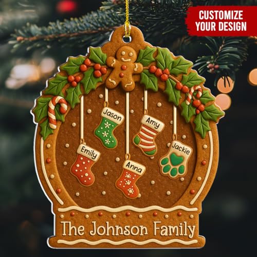 Personalized Family Ornament Christmas Cookies Style