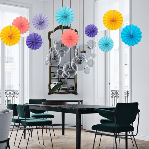 Pink Party Decorations Pink Hanging Paper Round Fans Bulk 8inch DIY