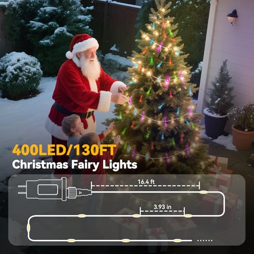 130FT Color Changing Led Fairy Lights Plug in with Remote