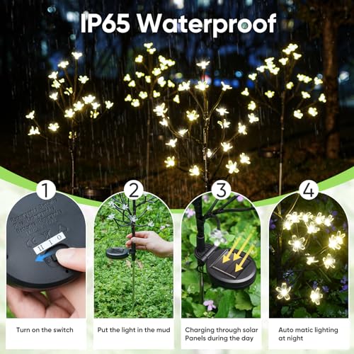 8 Pack Solar Lights Outdoor Waterproof (8 Count)