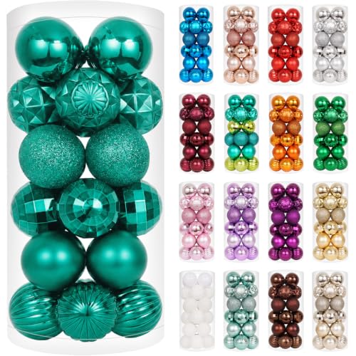 24ct Green Christmas Ornaments for Tree Decorations (24 Count)