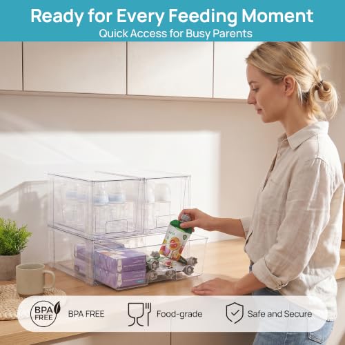 Clear Stackable Storage Drawers (4 Count)