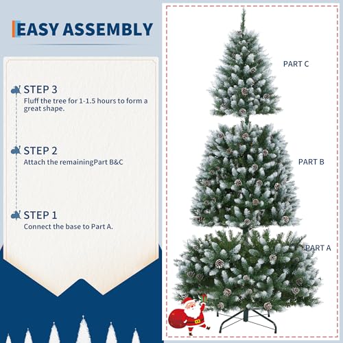 6FT Pre Lit Artificial Christmas Tree with White Lights