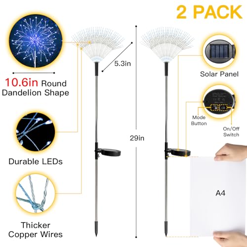 Solar Garden Lights Outdoor Waterproof Decorative (2 Count)