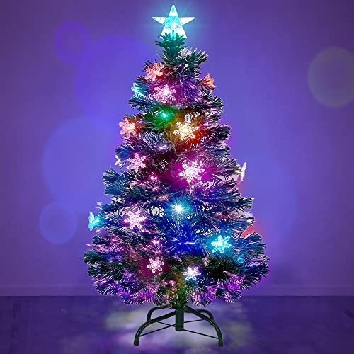 4 FT Fiber Optic Christmas Tree with Lights Artificial Xmas Trees