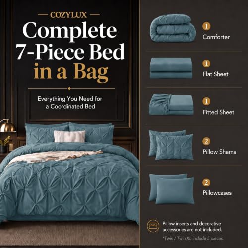 Oversized Queen Comforter Set Mineral Blue