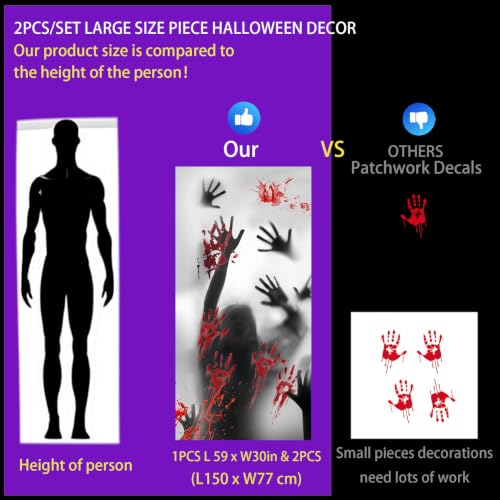 2PCS Halloween Giant Window Decorations Door Cover