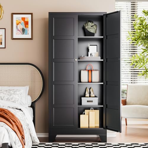 71" H Metal Storage Cabinet with 2 Doors and 4 Shelves