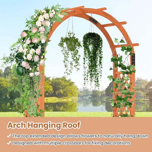7.7FT Wooden Garden Arbor Trellis