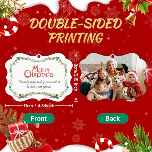 Personalized Christmas Ornaments 2025 Wood Custom Photo Picture Text Christmas Ornament Personalized Ornament Christmas Xmas Tree Decorations for Kids Couples Family Friends