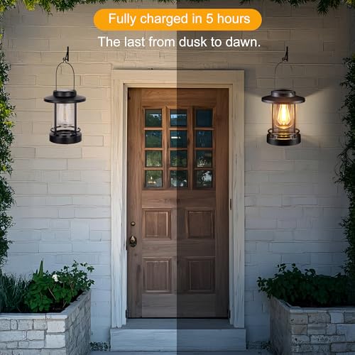 Solar Lanterns Outdoor Waterproof (2 Count)