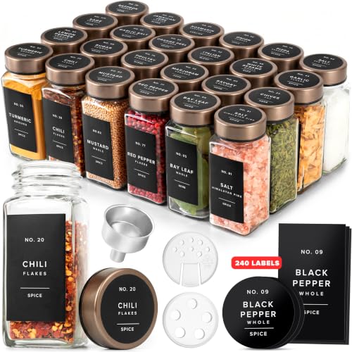 Glass Spice Jars with Label (24 Count)