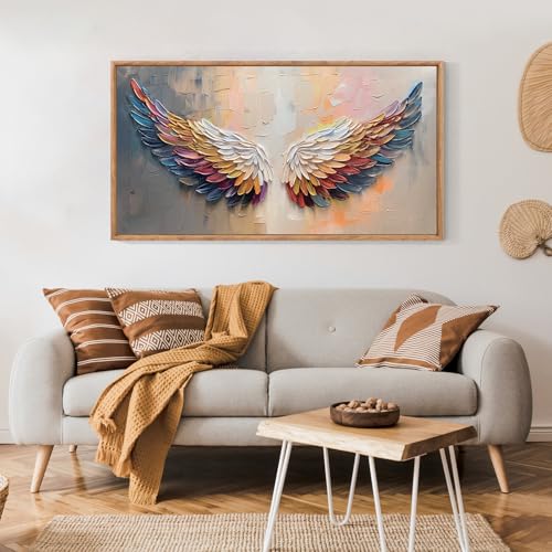 Angel Wings Framed Canvas Wall Art 40x20 Inch