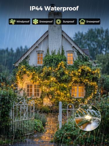 2PACK 66FT 200LEDs Fairy Lights Solar (2 Count)