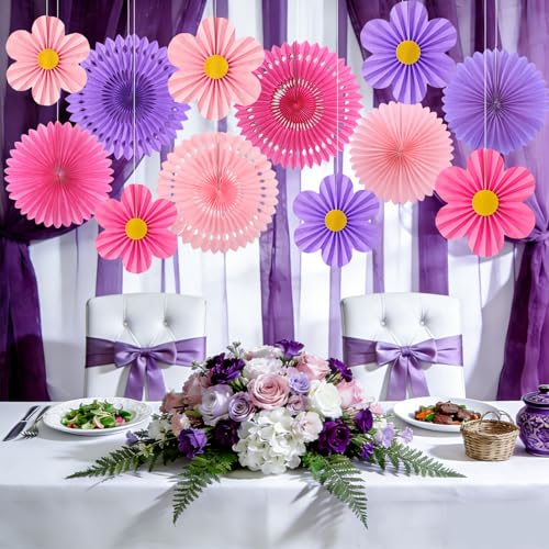 12 Pcs Pink Purple Party Decorations (12 Count)