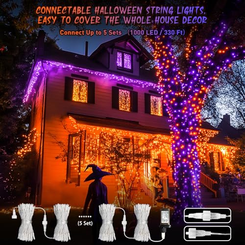 200 LED Orange Purple Halloween Lights for Halloween Decor (66 Foot)