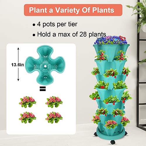 Stackable Vertical Garden Planter with Tool Set