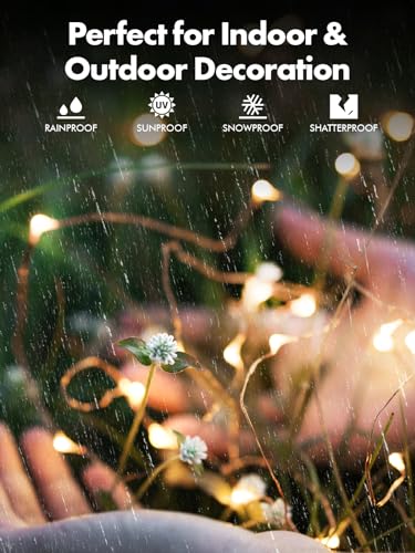 2 Pack Solar String Lights Outdoor (39.4 Foot)