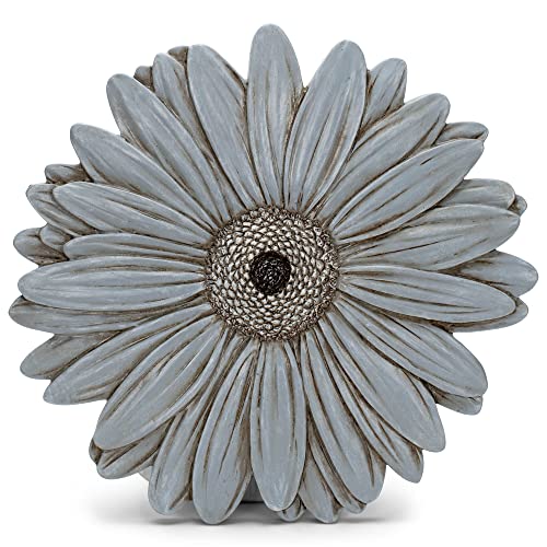 NAT & Jules Gerbera Daisy Flower Shaped Dimensional Indoor Outdoor 12 inch Cast Resin Decorative Garden Stepping Stone