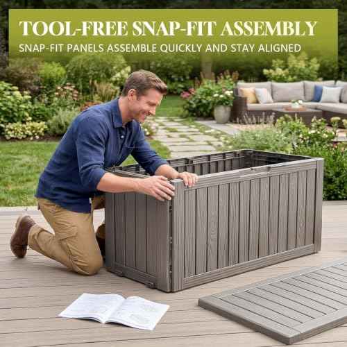 130 Gal Package Delivery Box Lockable Outdoor Storage Boxes Grey