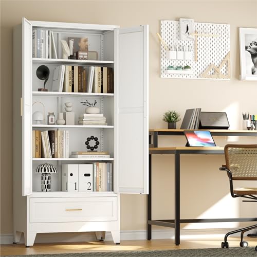 71 "Farmhouse Metal Filing Cabinet with a Drawer and 4 Adjustable Shelves