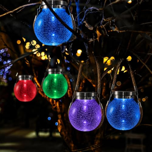 Solar Glass Jar Lantern RGB Color Changing (2 Count)