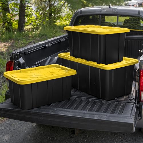 Industrial Storage Tote with Lids for Garage (12 Count)