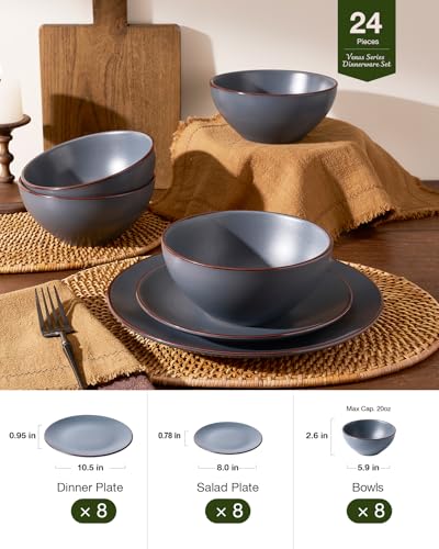 Venus Plates and Bowls Sets with Rim (24 Count)